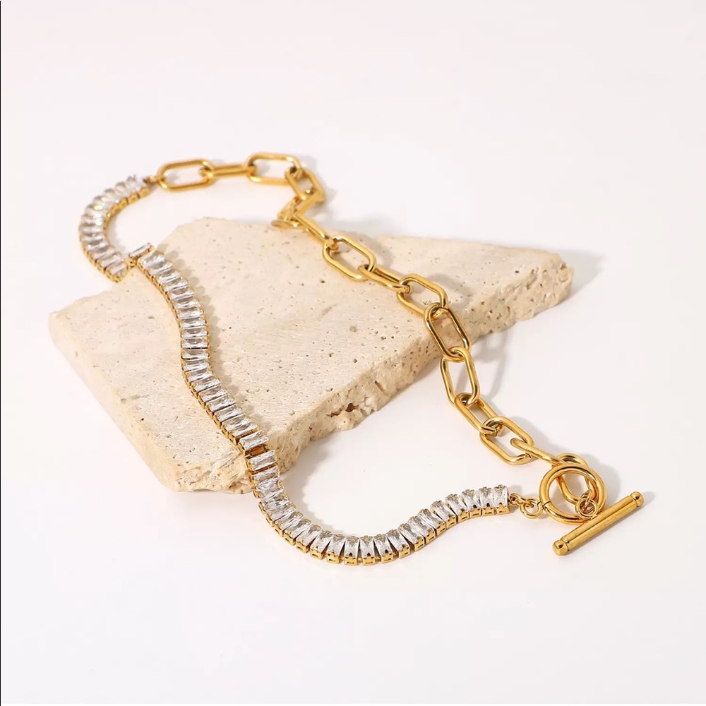 🆕OT buckle chain necklace 14K gold plated stainless choker